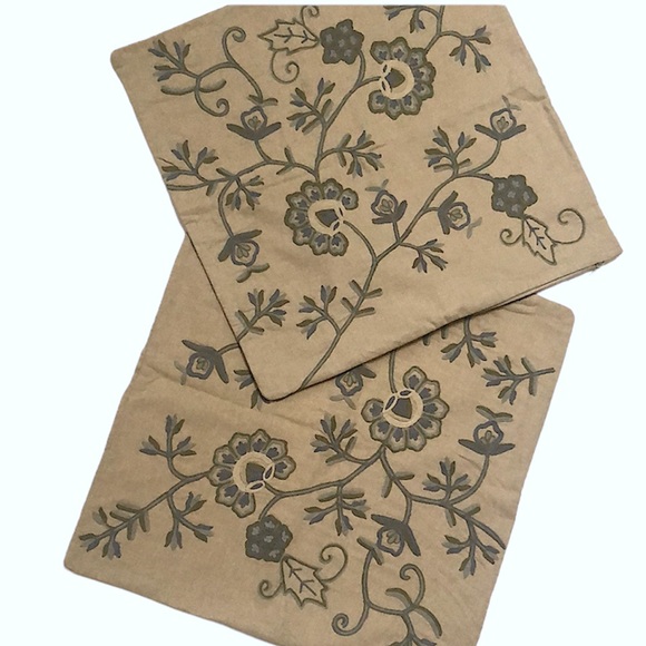 Pottery Barn Accents Two Pottery Barn Embroidered Accent Pillow